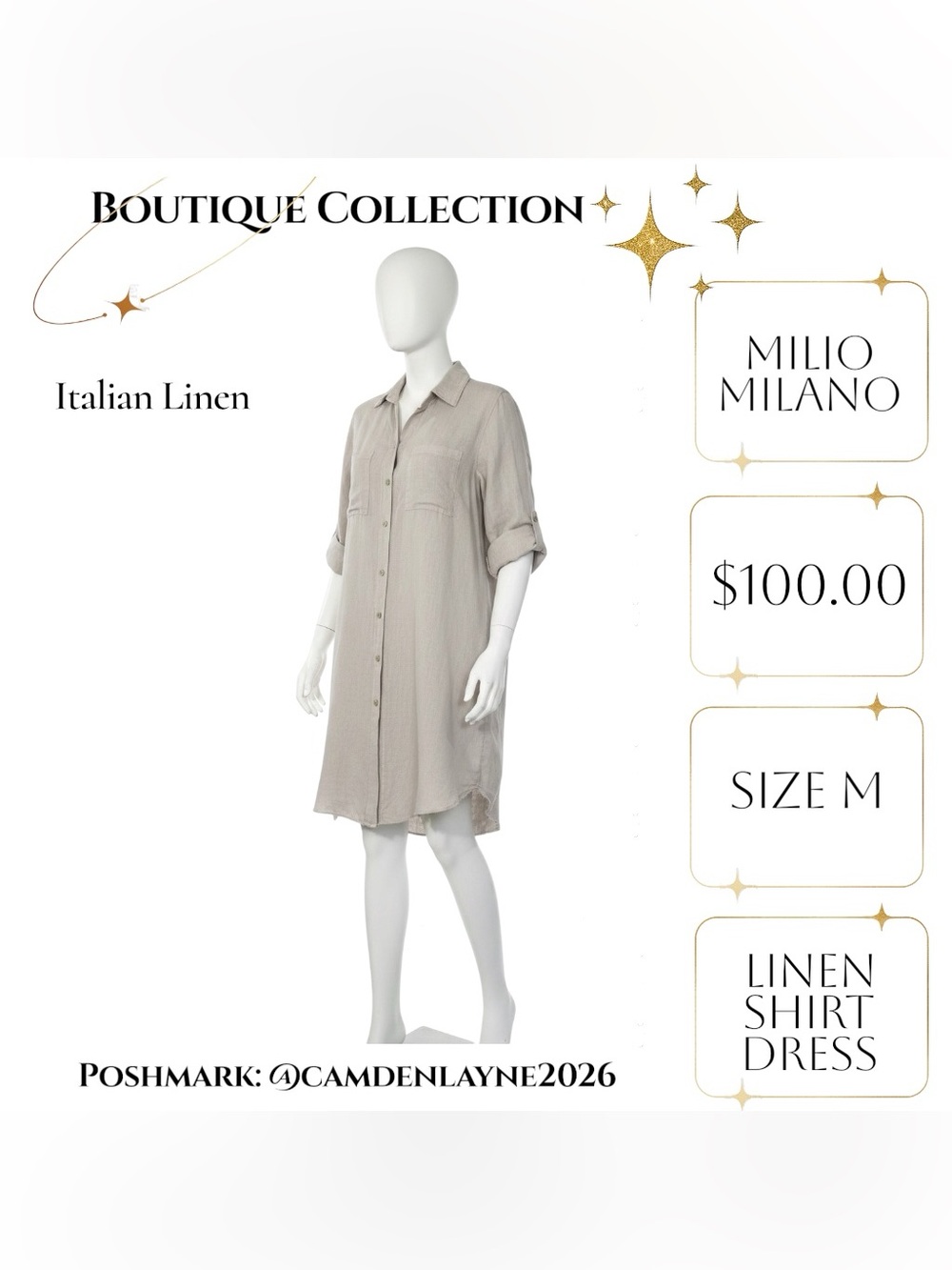 Light Gray Button-Front Mini Shirt Dress - Picture 6 of 11